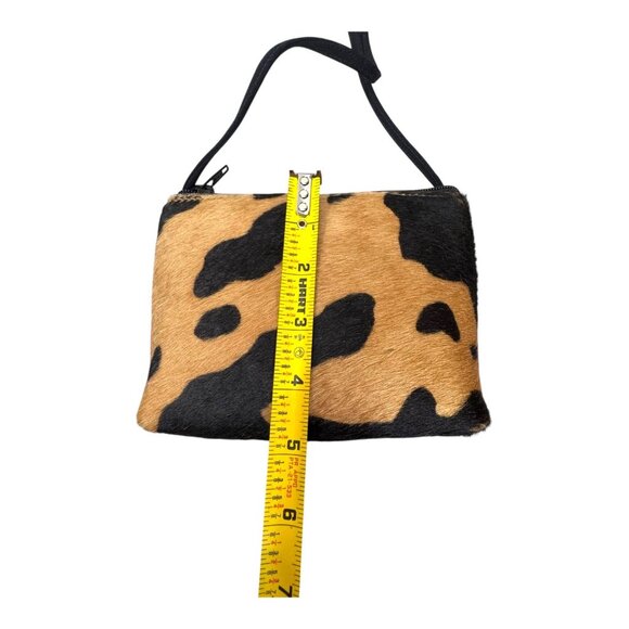 Naturalizer Cow Print Crossbody Bags Duo Cowhide Leather Pink Brown Small Handba - Picture 8 of 13
